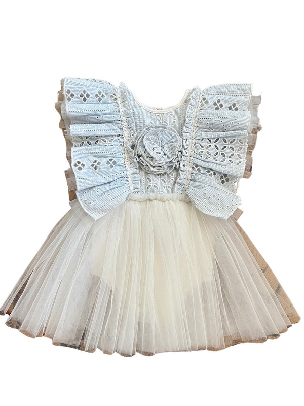 Baby Girls Sky Eyelet Daphne Tutu Onesie Dress 3-18M - SophiasStyle.com
